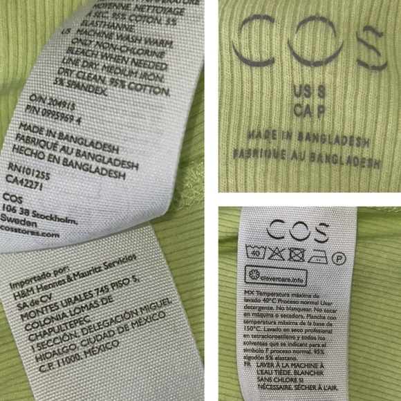 COS Yellow Green Ribbed Organic Cotton Tank Maxi Dress - S - Picture 13 of 15